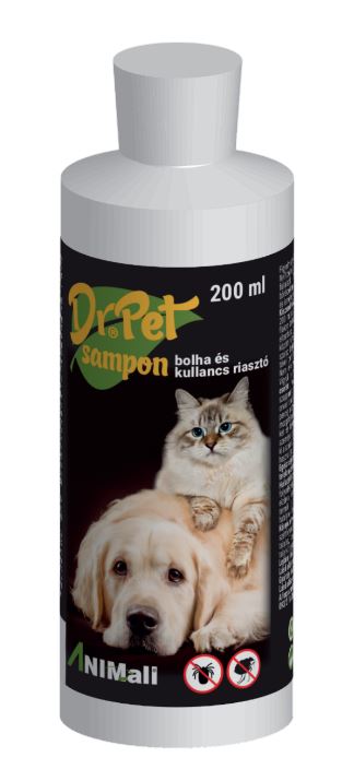 Dr.Pet SAMPON Bolha És Kullancs Riasztó 200ml Kutya Macska